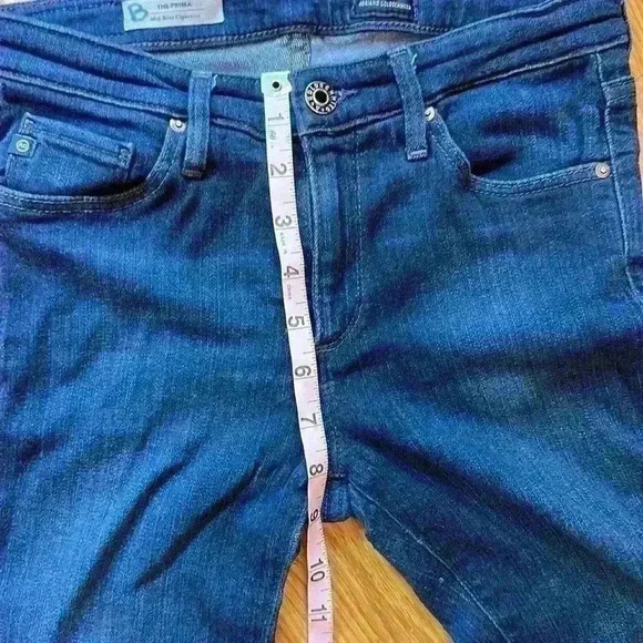 AG Prima Dark Blue Mid Rise Cigarette Women's Jeans Size 26R 29" inseam 8" rise - Picture 3 of 8